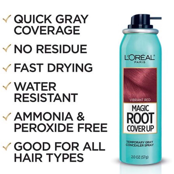 (4)- L’Oréal Magic Root Coverup Temporary Gray Concealer Spray- Bright Red 2oz - Picture 5 of 8